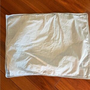 Ralph Lauren Pillow Sham 100% Cotton Solid Chambray W Striped Back 19 In X 25 In